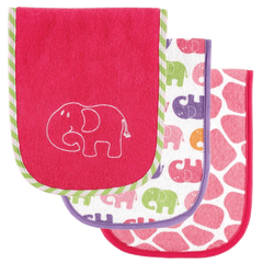Luvable Friends Safari Themed Burp Cloths 3 Pack